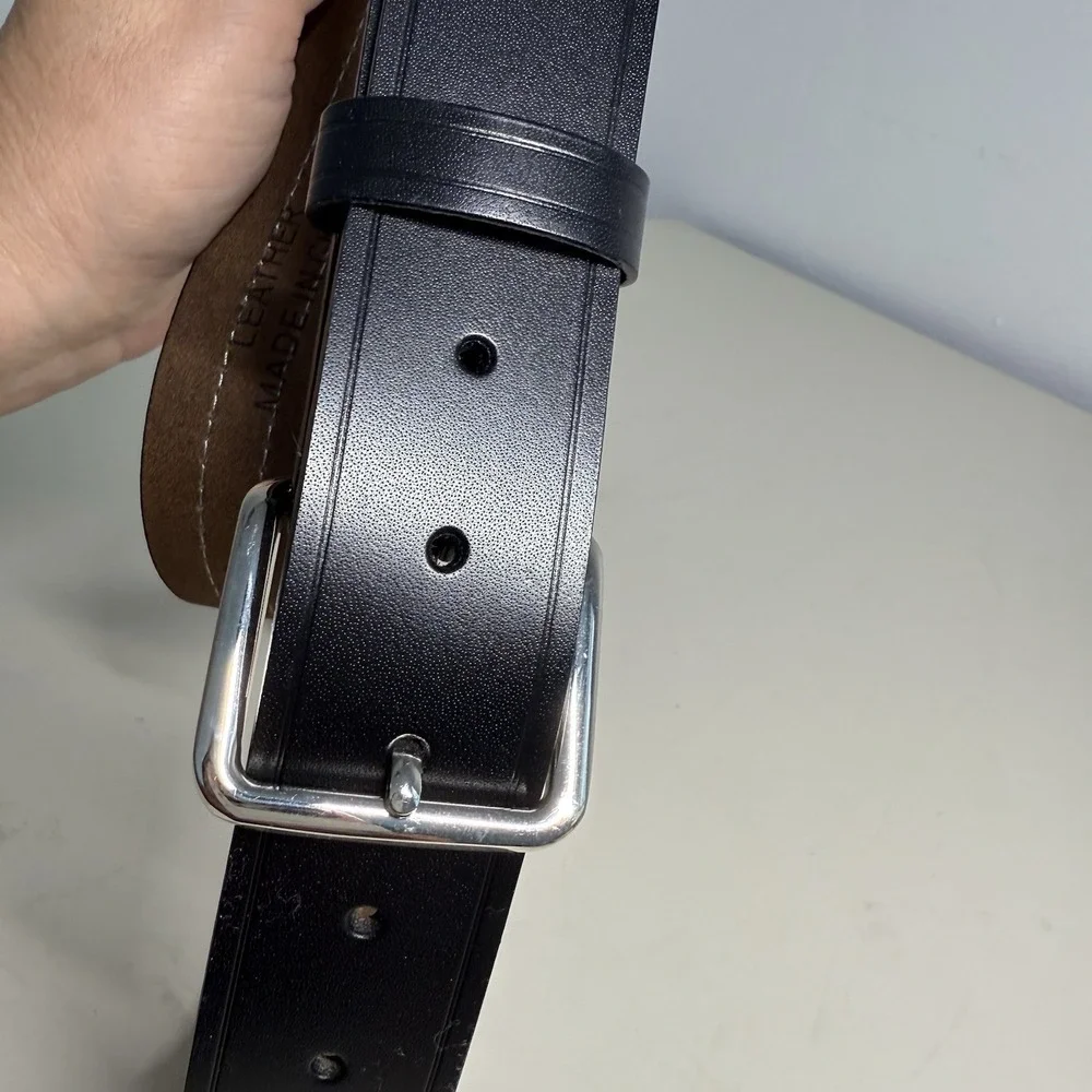 Belt Imitation Leather With Reflective Band  Mens Sz 32 Black Detachable Buckle